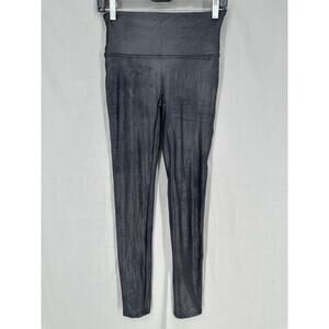 Spanx Faux Leather Leggings Womens Medium Black Stretch High Rise Slimming